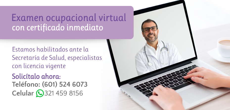 Examen ocupacional virtual con certificado inmediato